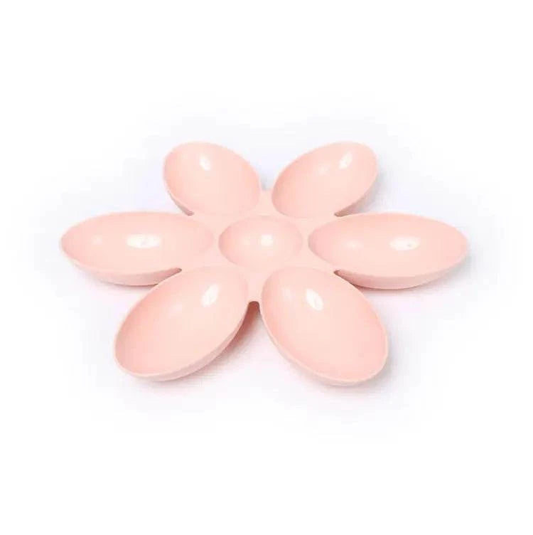 Pet aPlatter with Petal-Shaped Dog Bowls