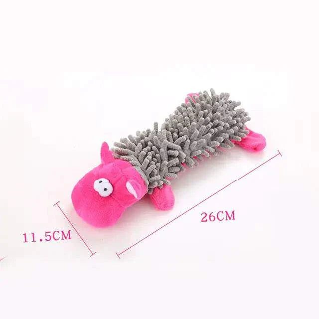 plush dog toys for chewing - adorable pink and gray plush chew toy for dogs, perfect for playful antics