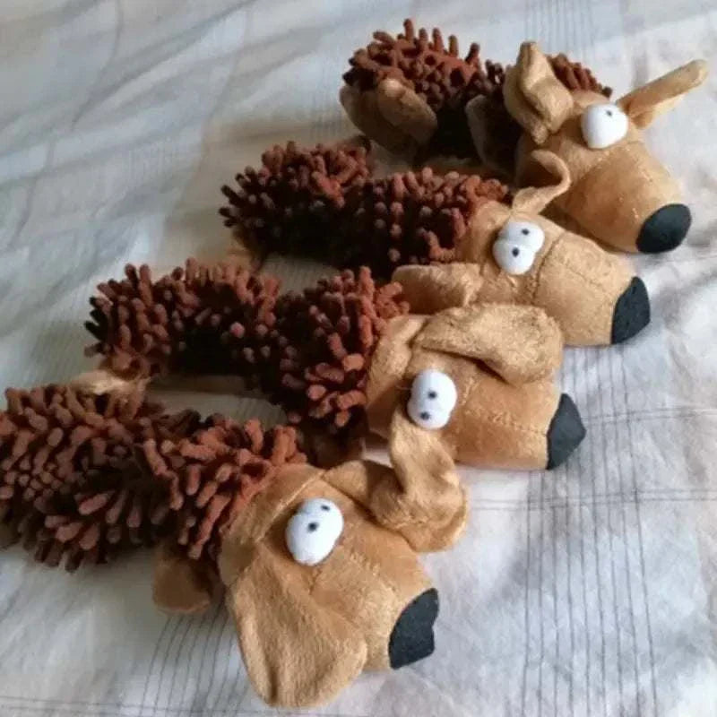 plush dog toys for chewing featuring adorable plush moose designs in brown and soft textures for playful pets